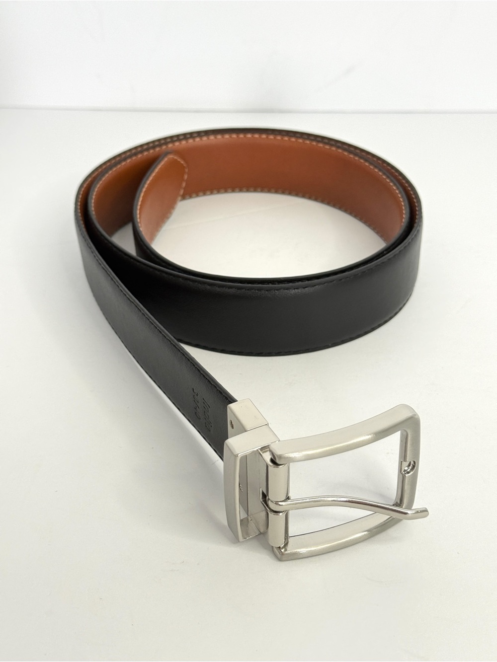Steve Madden Men's Dress Casual Every Day Leather Belt Black/Brown